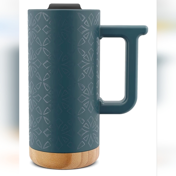 RARE Ello Aspen Turquoise Ceramic Travel Mug - Picture 2 of 5